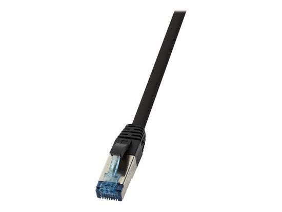 LogiLink CQ6145S RJ45  CAT 6A S/FTP 50.00 m černá stínění pletivem, bez halogenů, krytí PUR, odolné proti kyselinám, odolné proti oleji 1 ks