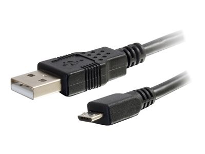 C2G 2m (6ft) USB Cable - USB A to USB Micro B - M/M - Kabel USB - USB (M) do Micro USB typ B (M) - 2 m - černá