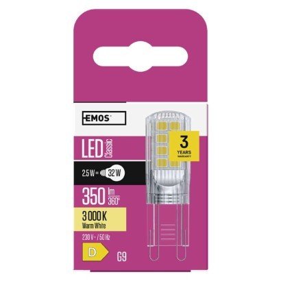 LED žárovka Classic JC 2,5W G9 teplá bílá
