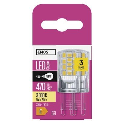 LED žárovka Classic JC 4W G9 teplá bílá (2 ks)