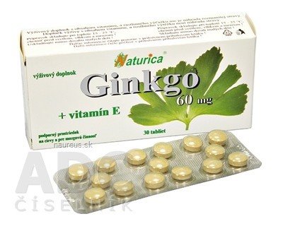 PharmTurica s.r.o. Naturica GINKGO 60 mg + vitamín E tbl 1x30 ks 30 ks