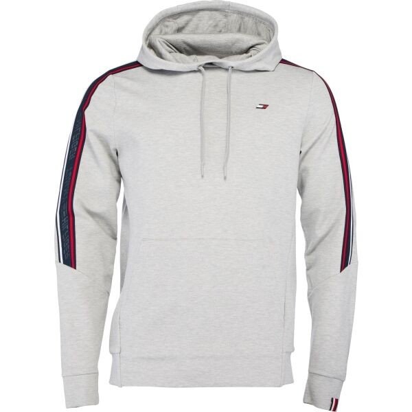 Tommy Hilfiger TEXTURED TAPE HOODY Pánská mikina, šedá, velikost L