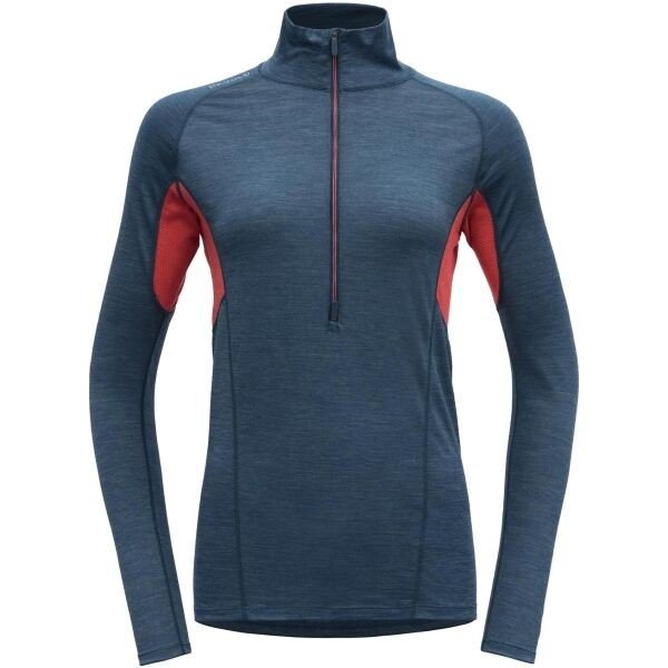 Devold RUNNING MERINO 130 ZIP NECK Dámské běžecké triko, modrá, velikost S