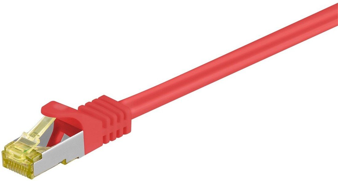 MicroConnect patch kabel S/FTP, RJ45, Cat7, 10m, červená - SFTP710R