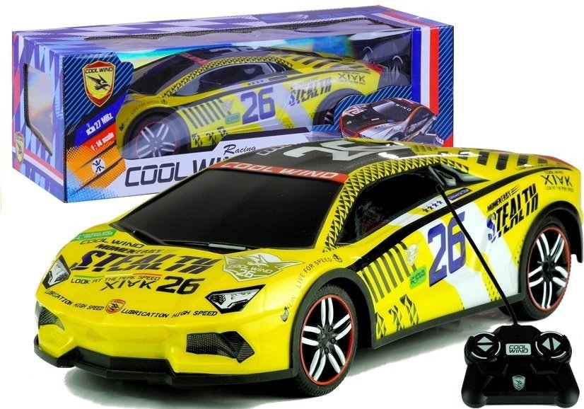 mamido Závodní auto na dálkové ovládání Cool Wind RC žluté