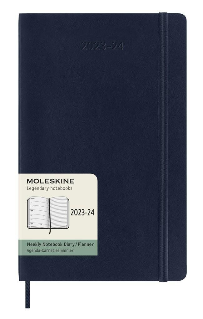 Moleskine Zápisník plánovací 18 měsíční 2023-24 měkký modrý L