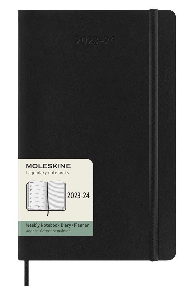 Moleskine Zápisník plánovací 18 měsíční 2023-24 měkký černý L