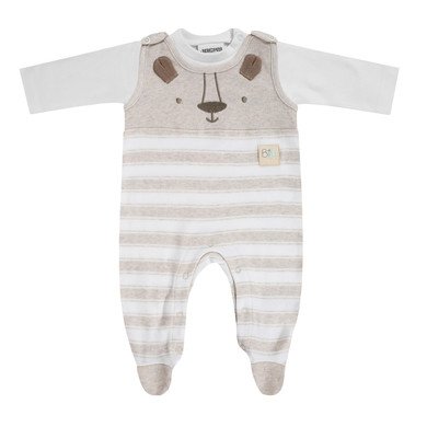 JACKY Romper set LITTLE LION beige melange/white