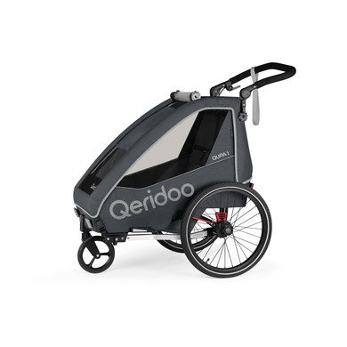 Qeridoo ® QUPA 1 Šedý dětský přívěs na kolo Kolekce 2023