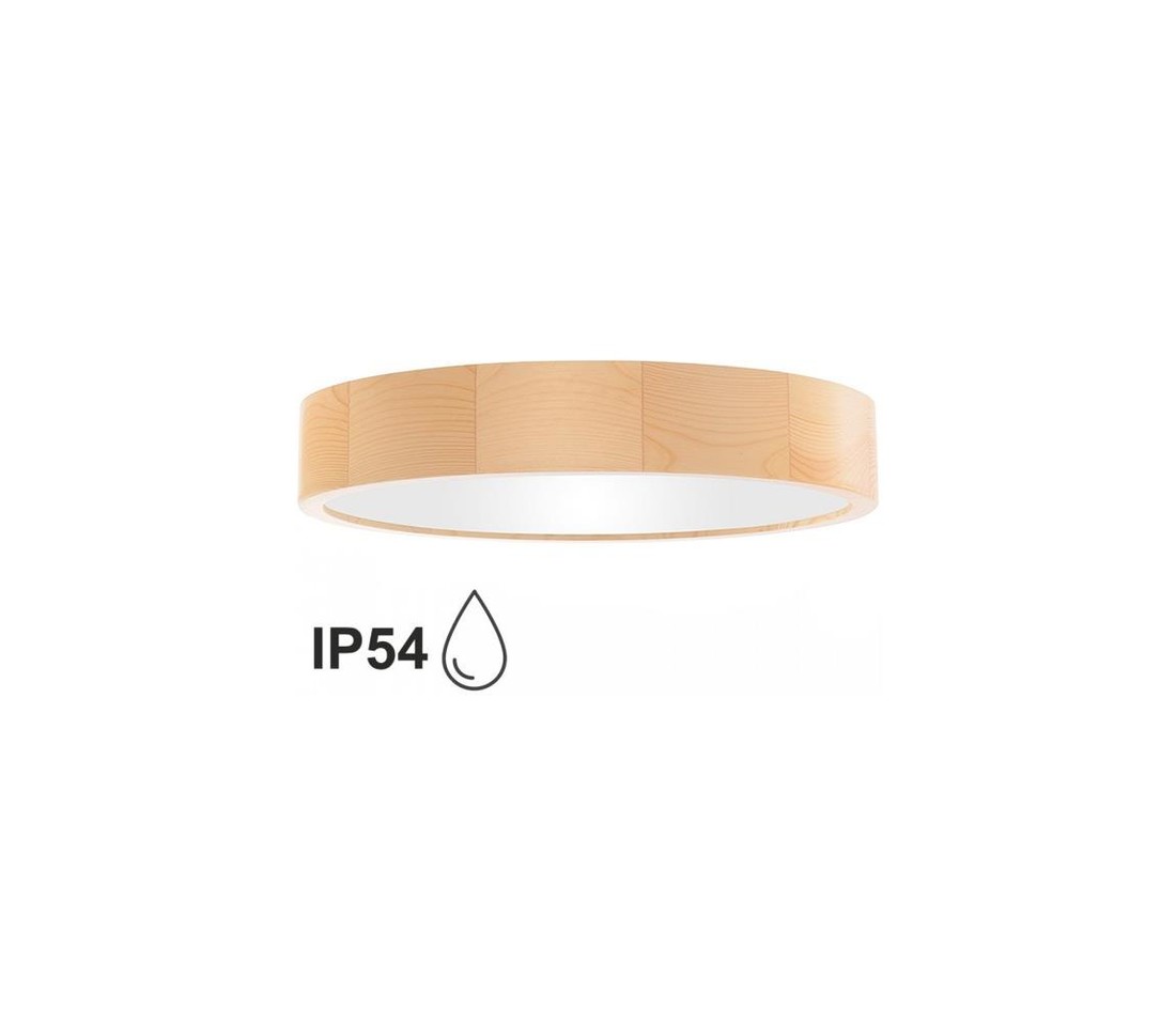 Koupelnové stropní svítidlo CLEO 4xE27/24W/230V IP54 pr. 47,5 cm borovice