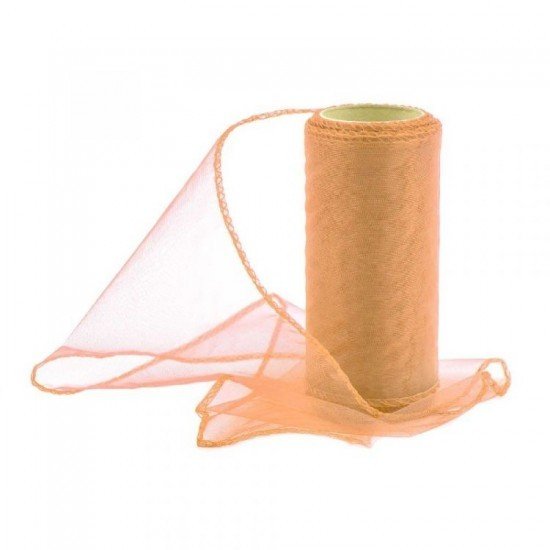 Paper Design Organza 12cm/9m obšitá - meruňková - 240010