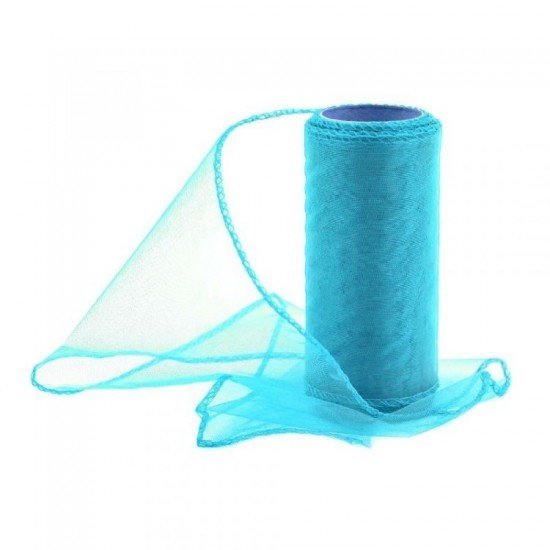 Paper Design Organza 12cm/9m obšitá - tyrkysová - 240024
