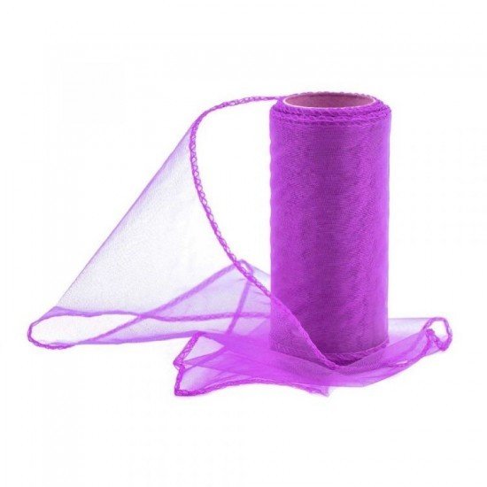 Paper Design Organza 12cm/9m obšitá - fialová - 240044
