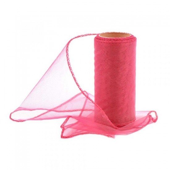 Paper Design Organza 12cm/9m obšitá - korálová- 240058