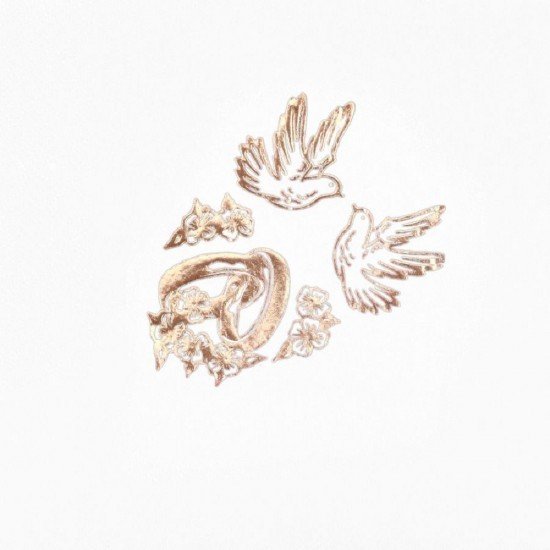 Paper Design Svatební ubrousky se zlatým potiskem - bílé