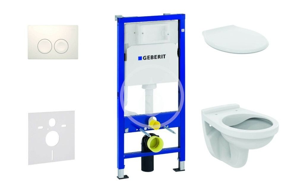 GEBERIT Duofix Set předstěnové instalace, klozet Alpha se sedátkem, tlačítko Delta21, alpská bílá 458.103.00.1 NR1