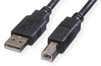 Roline GREEN USB 2.0 kabel USB A(M) - USB B(M), TPE, černý, 0,8m