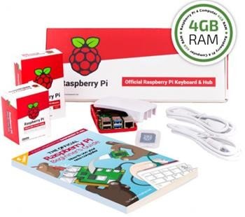 Raspberry Pi 4B/4GB Desktop Kit, malinový/bílý
