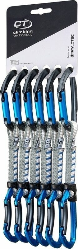 Climbing Technology Lime Set NY Pack of 6 Quickdraws Anthracite/Electric Blue 12 cm