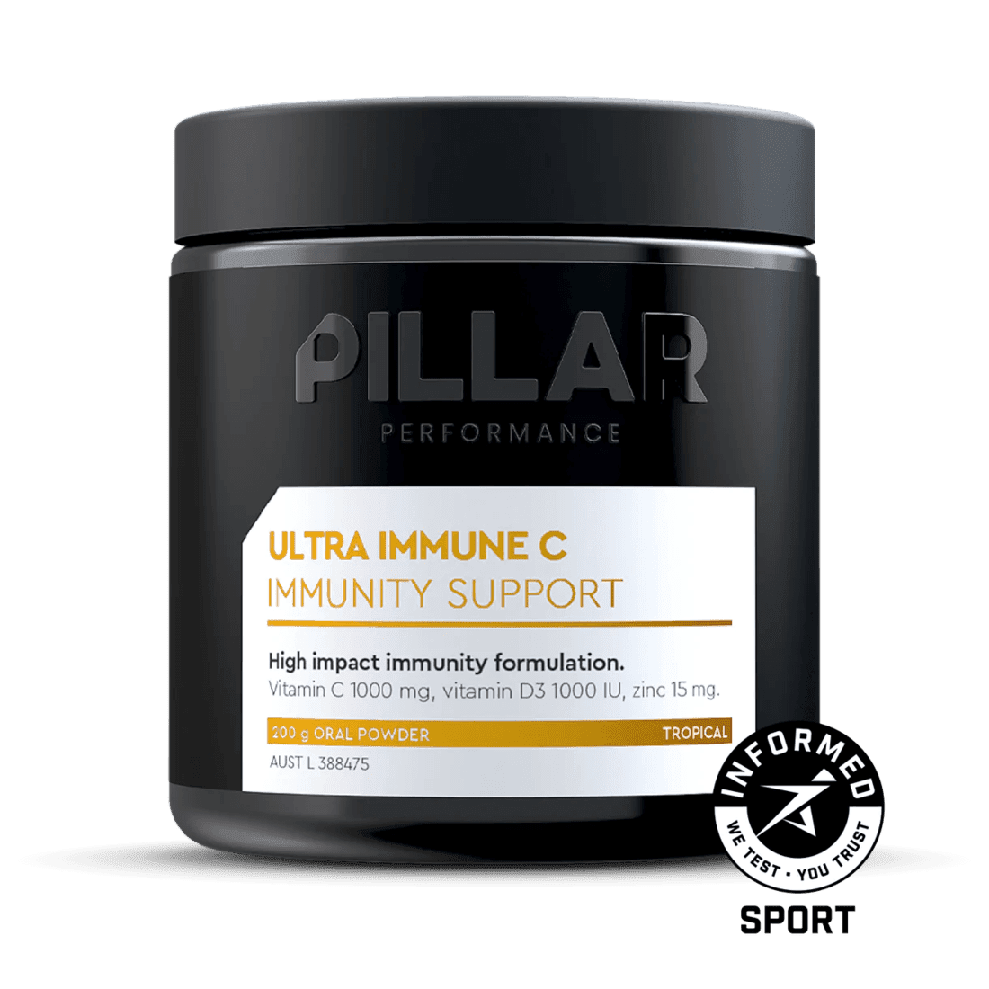 Vitamíny a minerály Pillar Performance Pillar Performance Ultra Immune C - Tropical (200g)