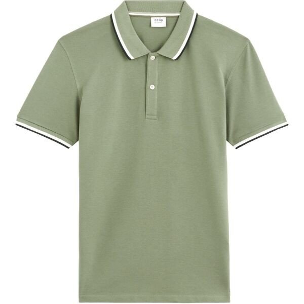 CELIO DECOLRAYEB Pánské polo tričko, khaki, velikost L