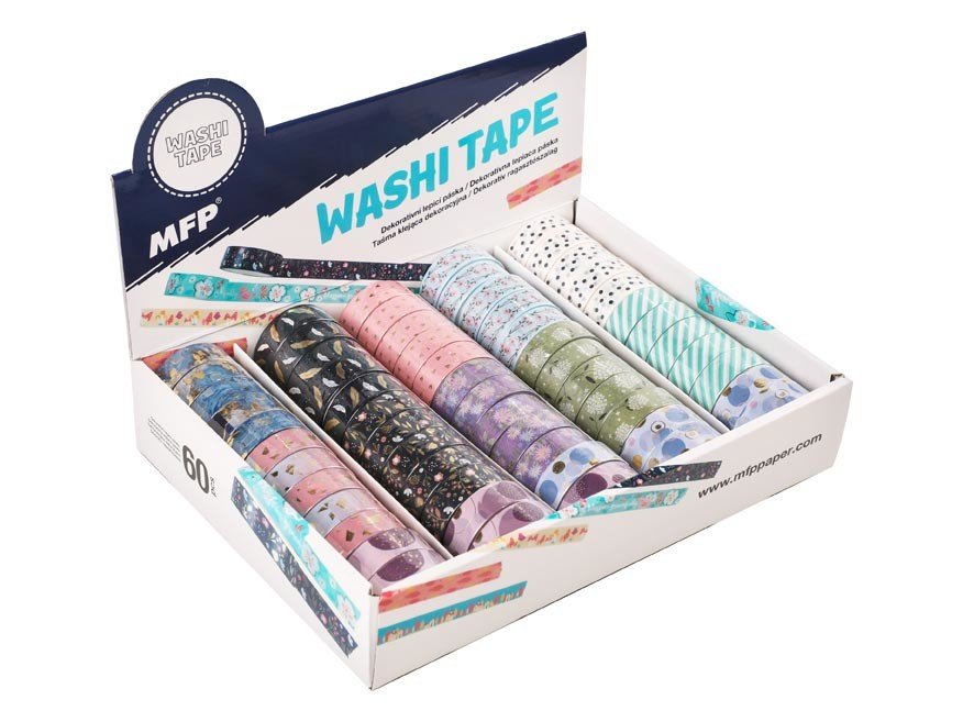 MFP 5750116 Lepící washi papírová páska 15mm x 3m mix motivů