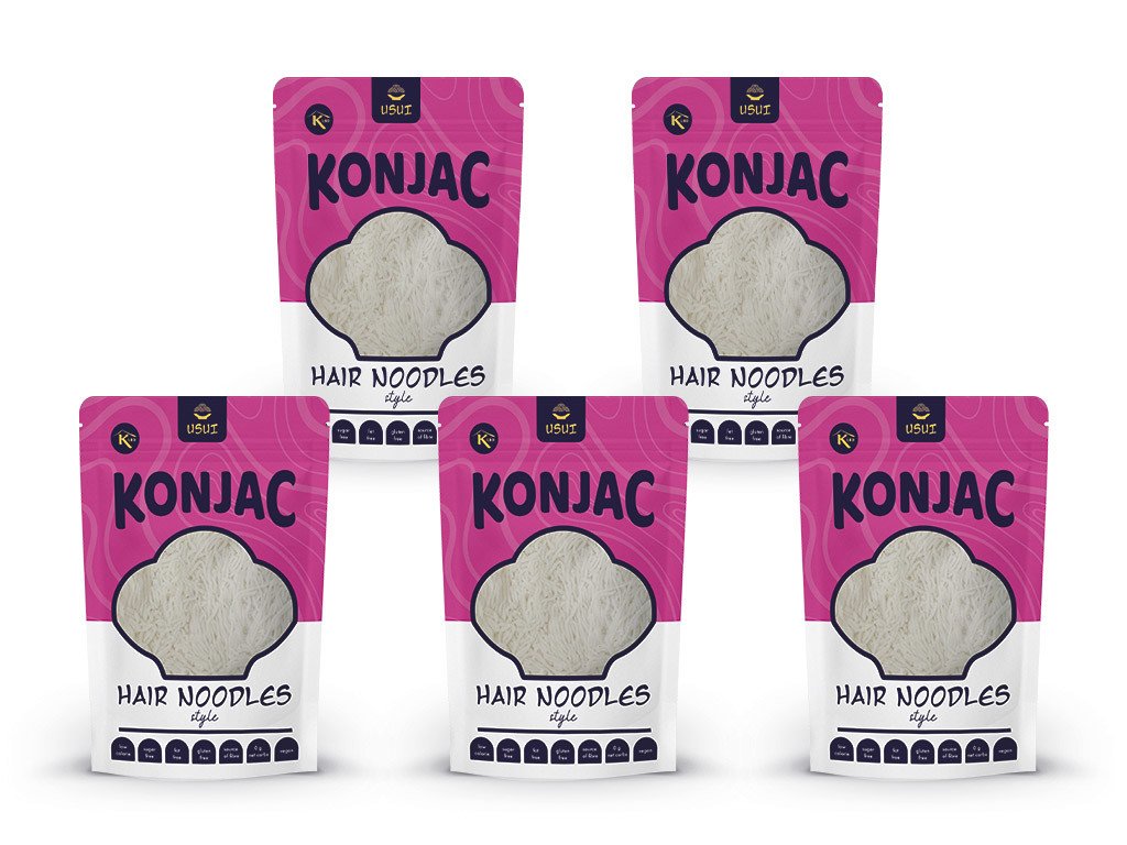 USUI Konjakové vlasové nudle bez sacharidů 4+1 | 5 x 270 g