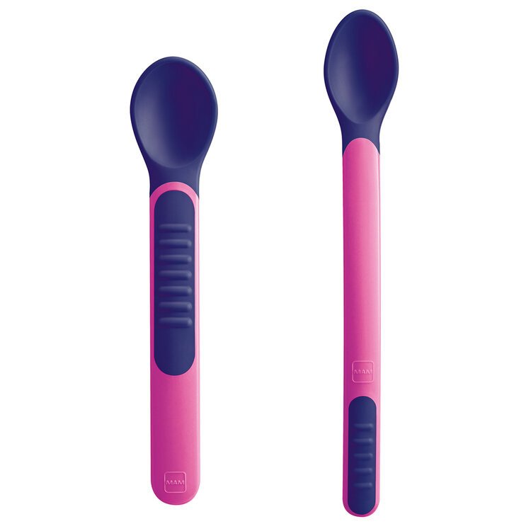 MAM Lžičky Feeding spoons & Cover 6m+, růžové