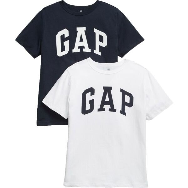 GAP V-2PK SS LOGO TEE Chlapecké tričko, bílá, velikost M