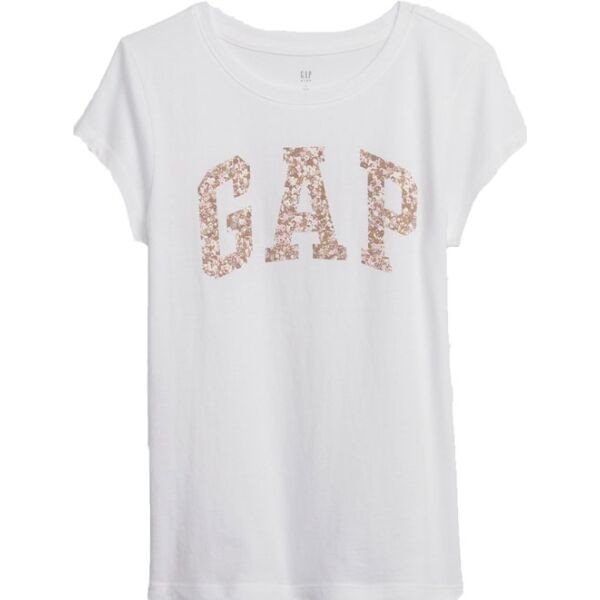 GAP V-FR SS VALUE LOGO TEE Dívčí tričko, bílá, velikost XS