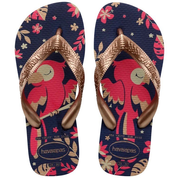 Havaianas dívčí žabky 4146823 Navy Blue/Rose Gold Velikost: 27/28