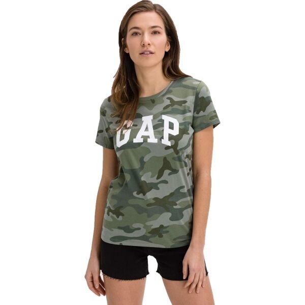 GAP V-GAP SS CLSC TEE Dámské tričko, khaki, velikost XS