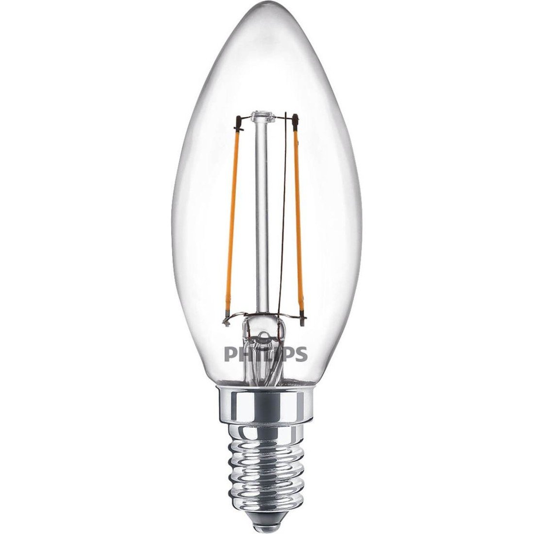 LED žárovka LED E14 B35 2W = 25W 250lm 2700K Teplá bílá Filament PHILIPS PHICLAK0015