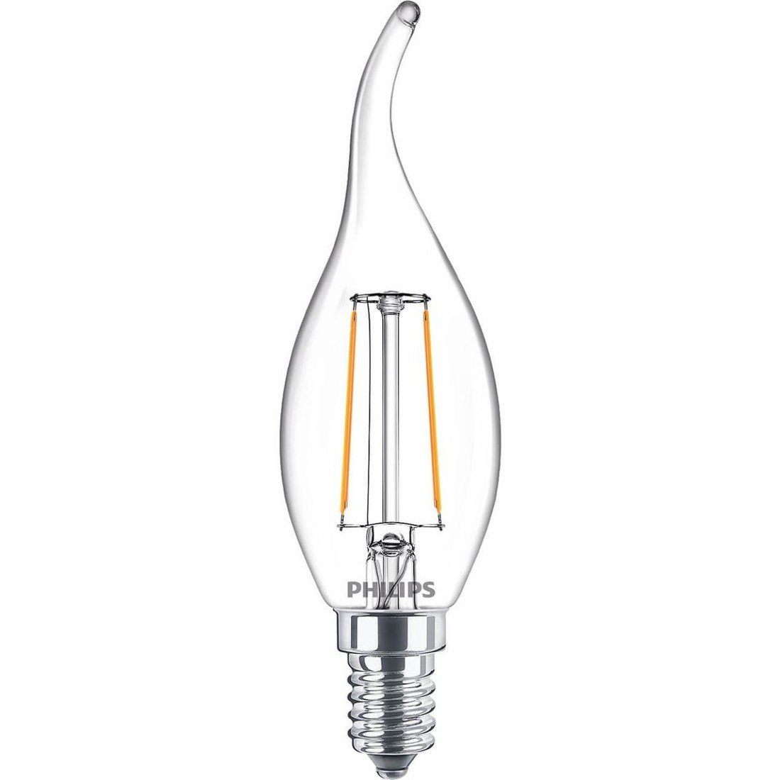 LED žárovka LED E14 BA35 2W = 25W 250lm 2700K Teplá bílá Filament PHILIPS PHICLAK0010