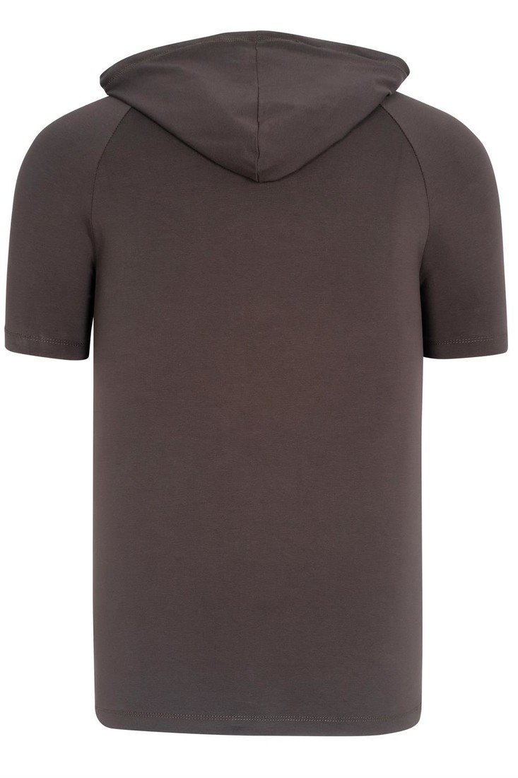 T8570 DEWBERRY HOODED MEN'S T-SHIRT-PLAIN KHAKI
