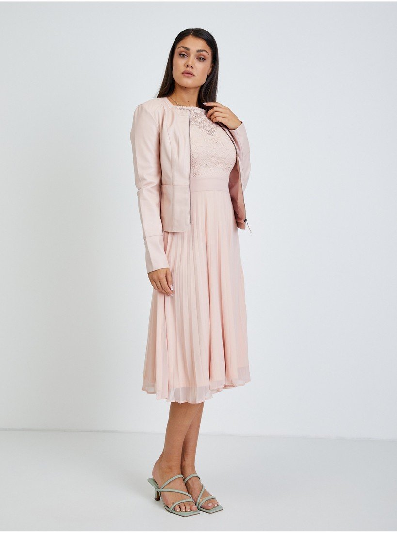 Orsay Světle růžová dámská koženková bunda - Dámské