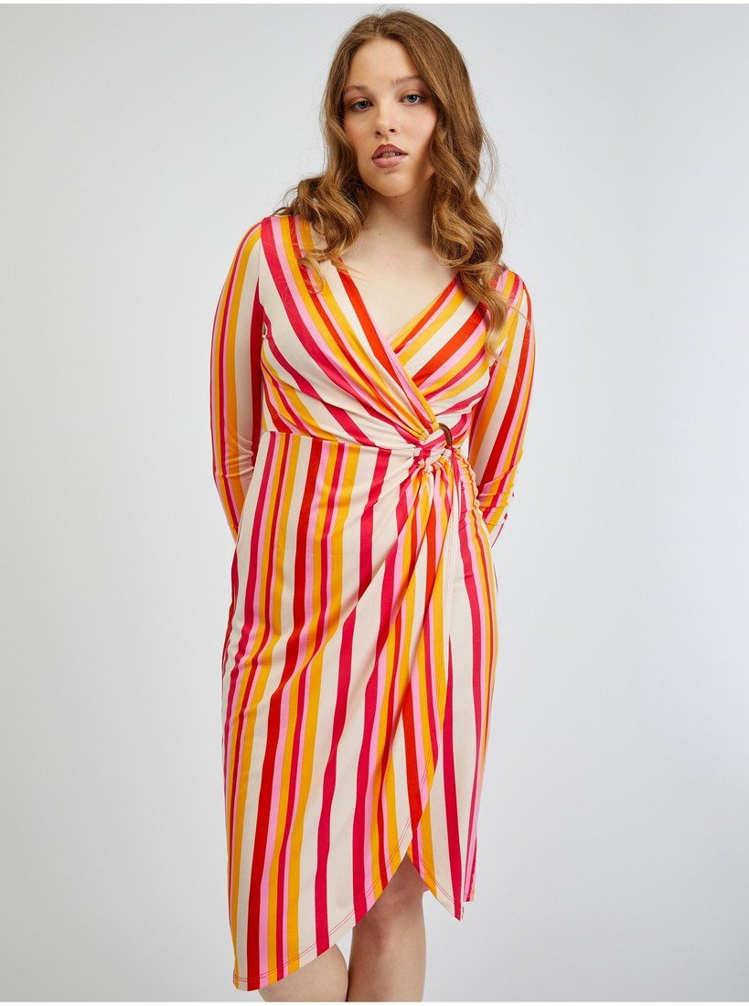 Orsay Červeno-oranžové dámské pruhované šaty - Dámské