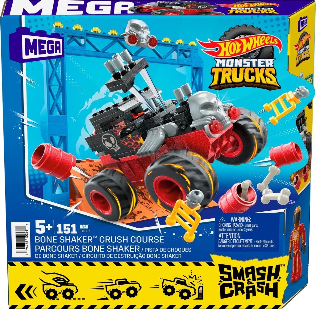 MEGA BLOKS Mega Construx Hot Wheels Monster Trucks drtič Bone Shaker HKF87