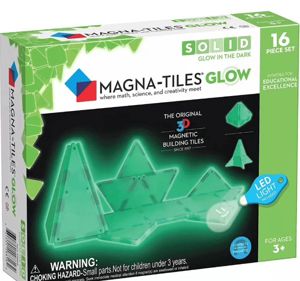 Magnetická stavebnice GLOW 16 dílů - Magna-Tiles