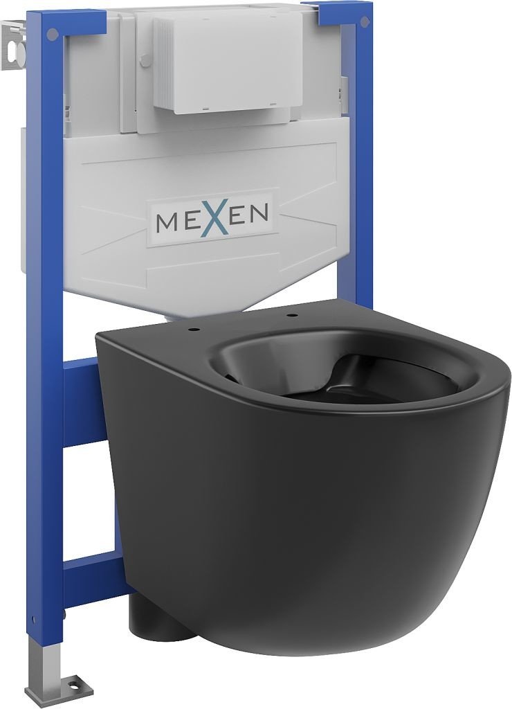 MEXEN/S WC předstěnová instalační sada Fenix XS-F s mísou WC Lena, černá mat 6803322XX85
