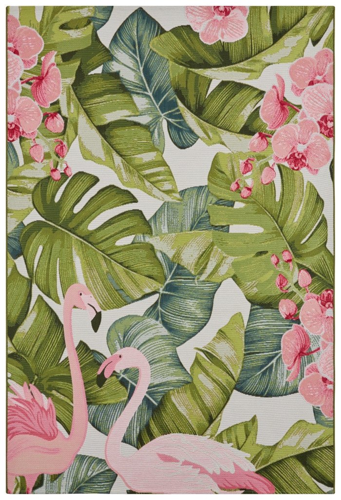 Hanse Home Collection koberce Kusový koberec Flair 105614 Tropical Flamingo Multicolored - 80x165 cm Vícebarevná