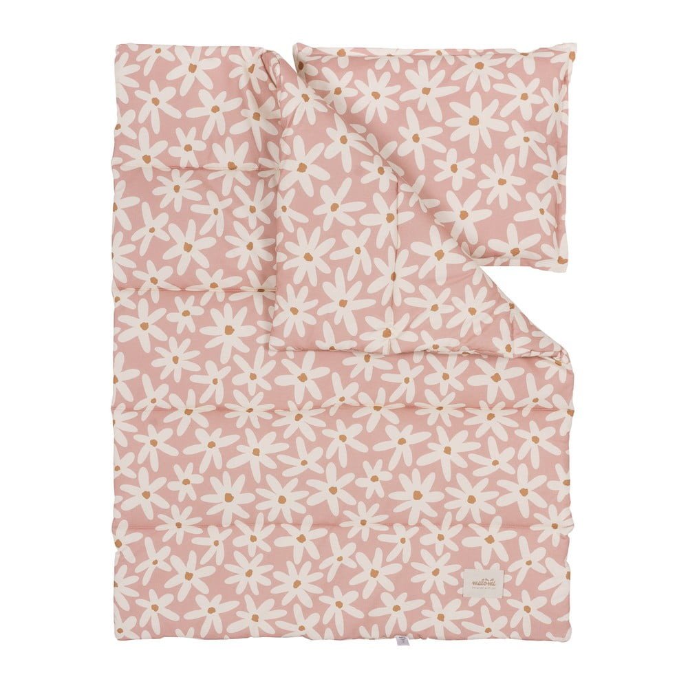 Bavlněné dětské povlečení do postýlky 80x100 cm Blush Daisies – Malomi Kids