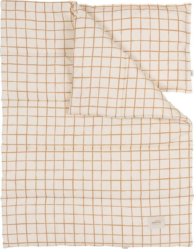 Bavlněné dětské povlečení do postýlky 100x135 cm Camel Check – Malomi Kids