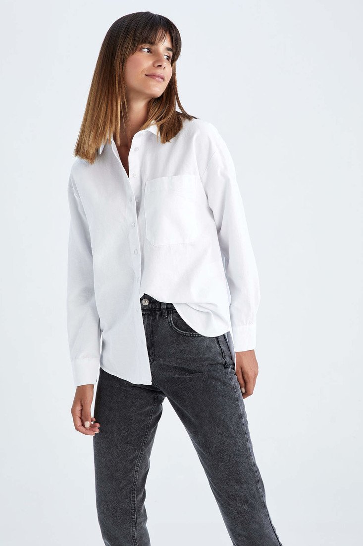 DEFACTO Oversize Fit Oxford Long Sleeve Shirt