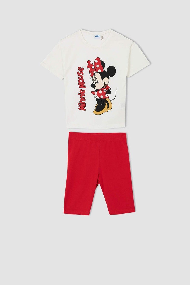 DEFACTO 2 piece Regular Fit Crew Neck Mickey & Minnie Licensed Knitted Set