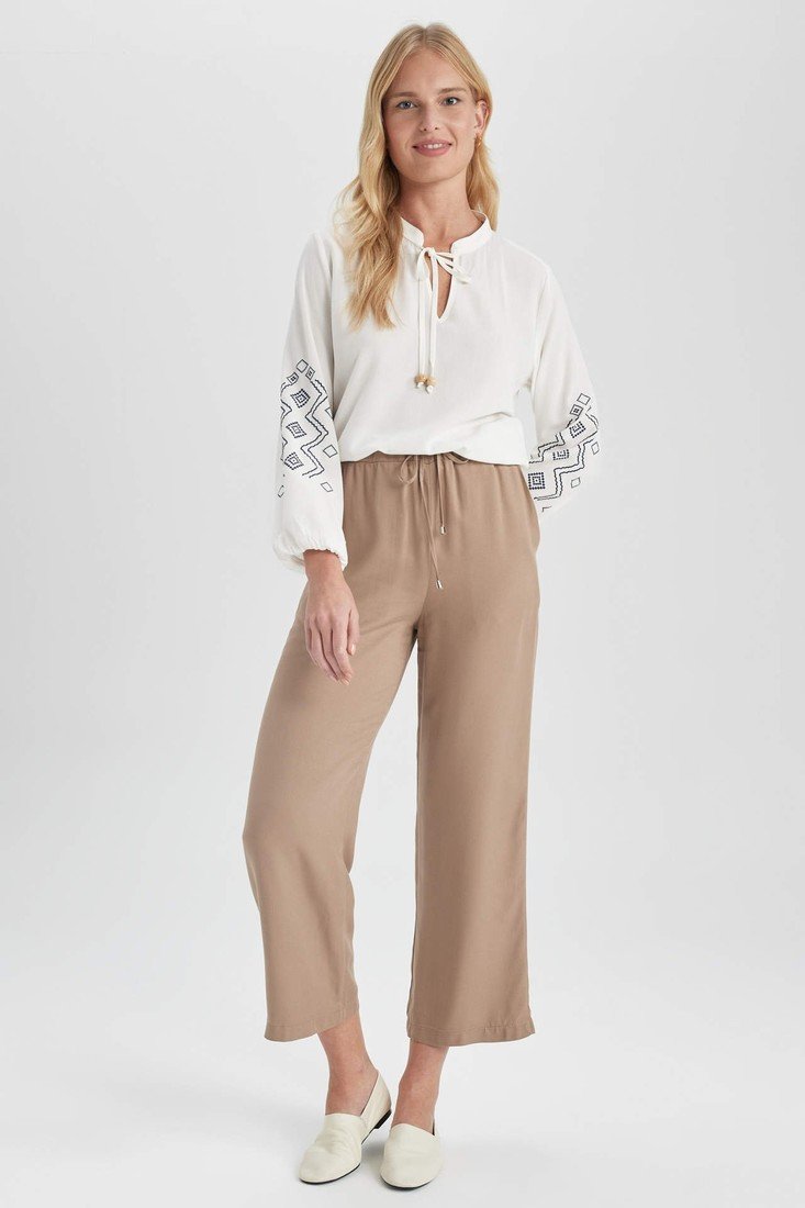 DEFACTO Wide Leg Viscose Trousers