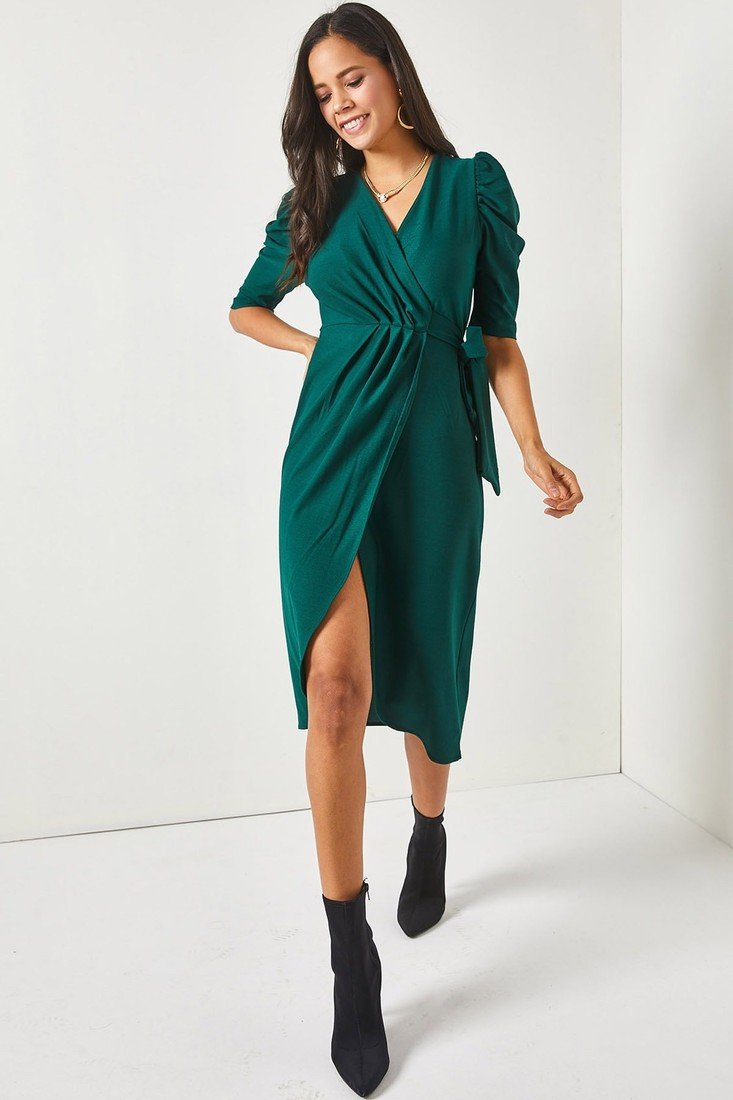Olalook Dress - Green - Wrapover
