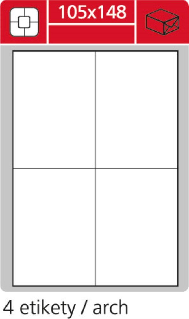 SK Label Snímatelné etikety S&K Label - bílé, 105 x 148 mm, 400 ks