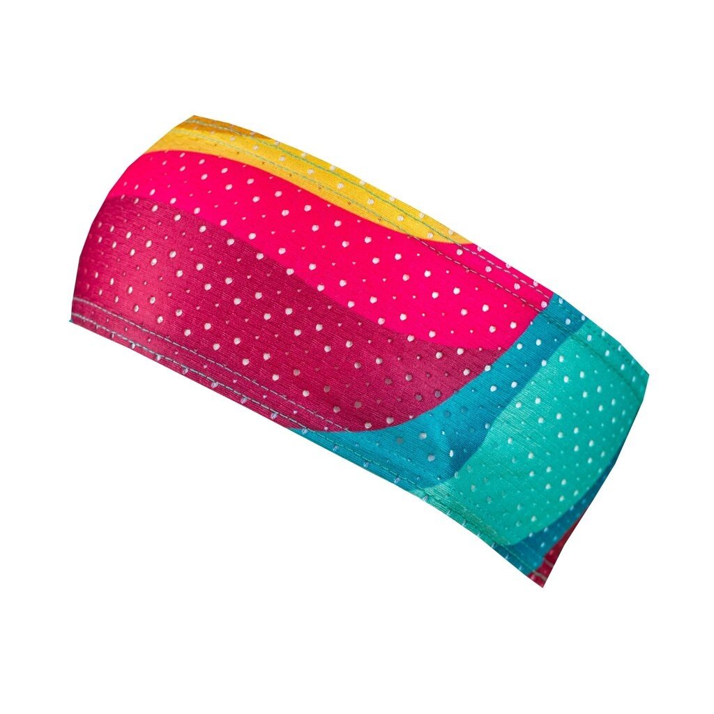 Sportovní čelenka bjež drop wave růžová/tyrkysová/žlutá uni