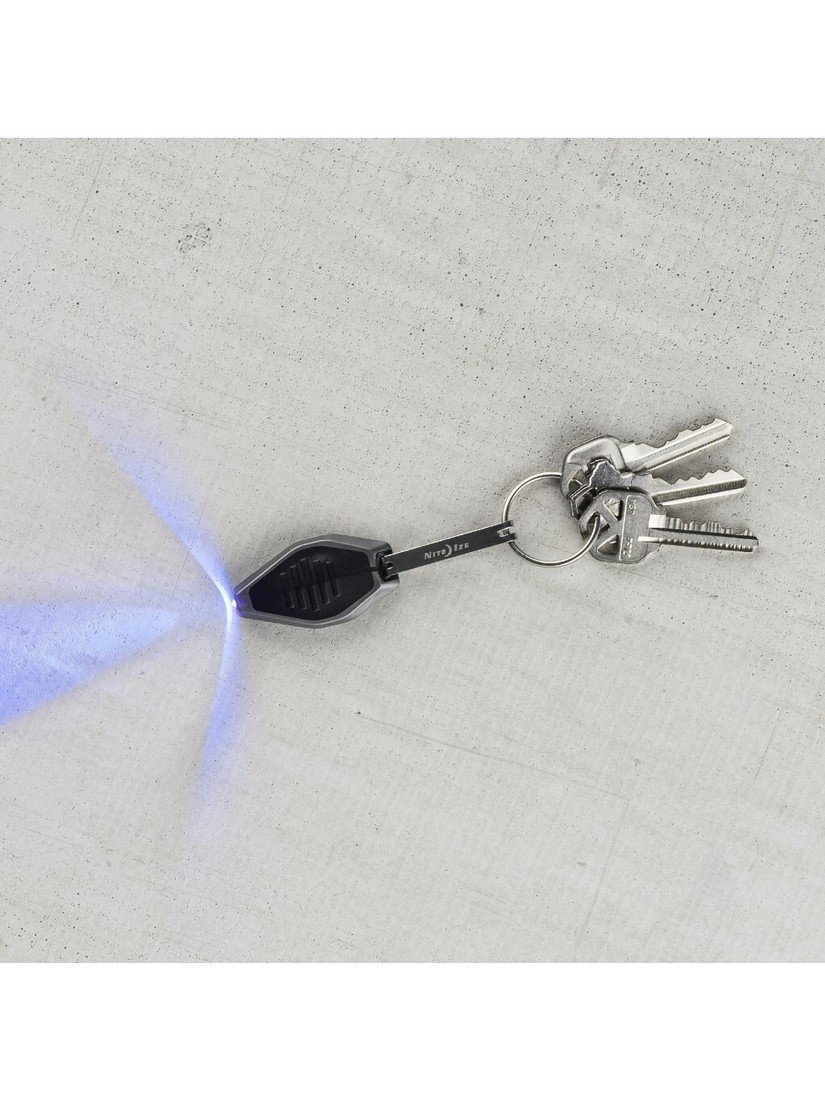 Svítilna na klíče Radiant Nite Ize® – modré světlo, Černá (Barva: Černá, Varianta: modré světlo)